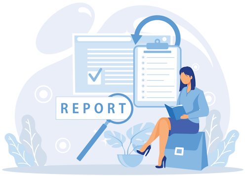 Reports and Statistics Illustration Reports and Statistics Illustration